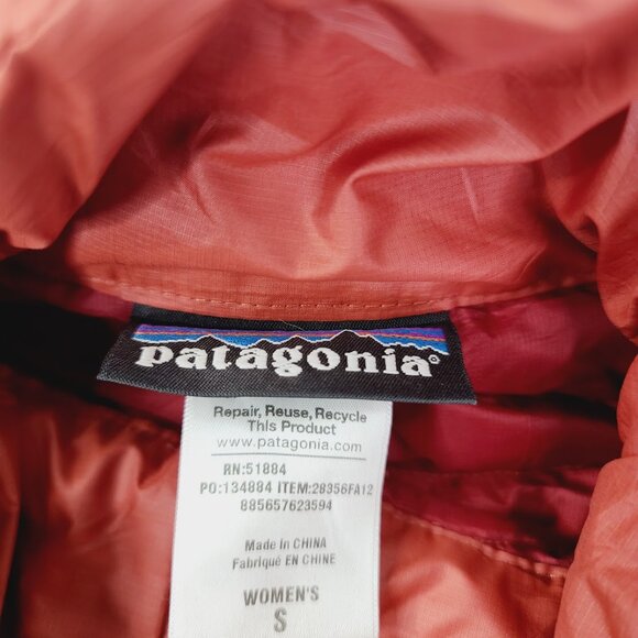 Patagonia Women's Red Fino Quilted Long Sleeve Snow Parka Jacket Size S - Picture 5 of 6
